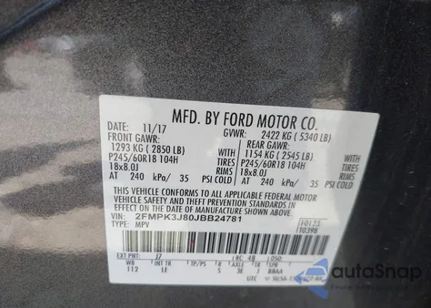 2018 Ford Edge Sel z USA, uszkodzony, nr VIN 2FMPK3J80JBB24781